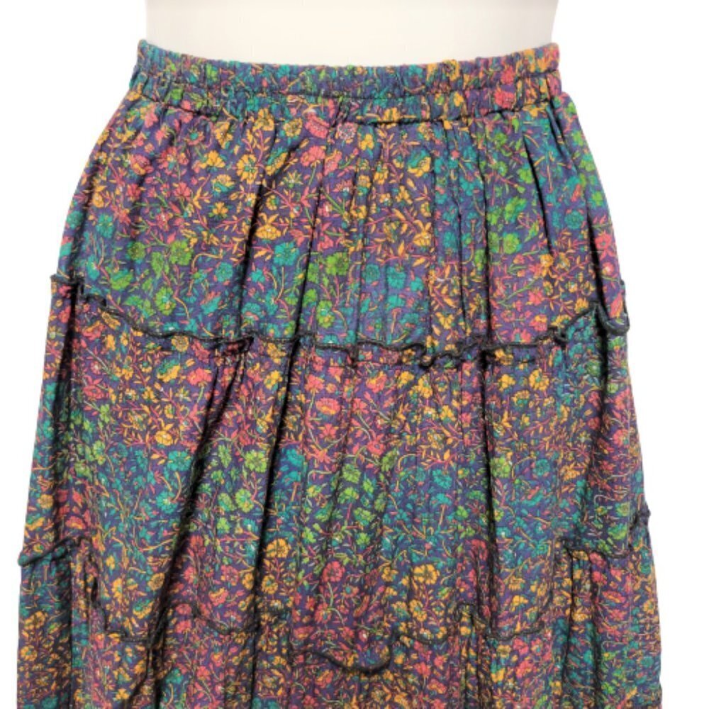 Midi Flare Skirt Elastic Waist Pleated Custom Made Midi Skirt - Picture 3 of 4